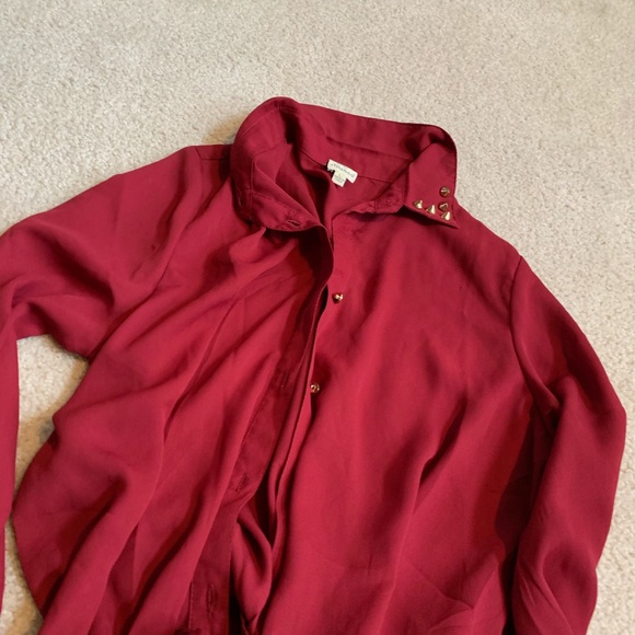 Long sleeve tie up top - Picture 2 of 3